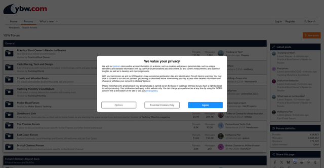Security scan screenshot of https://forums.ybw.com