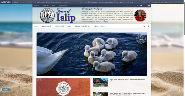 Security scan screenshot of https://islipny.gov/