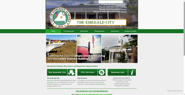 Security scan screenshot of https://evergreenal.gov/