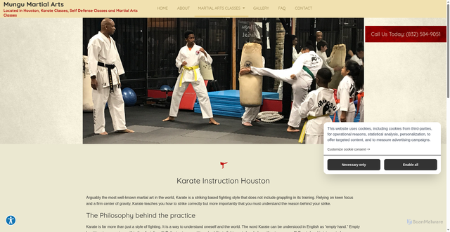 Security scan screenshot of https://mungumartialarts.com/martial-arts-classes/karate/
