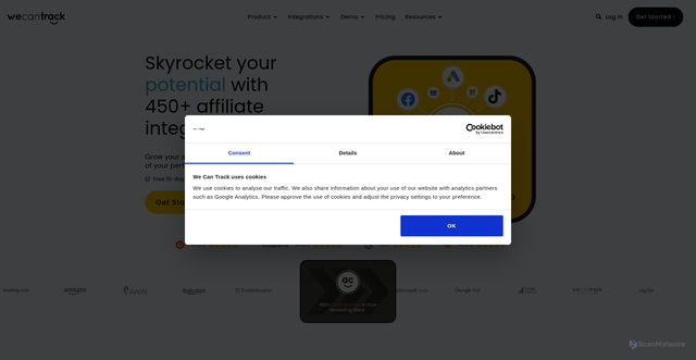 Security scan screenshot of https://wecantrack.com