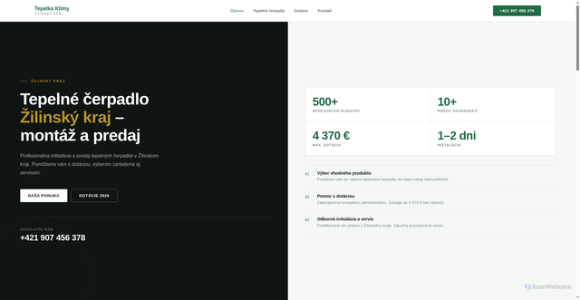 Security scan screenshot of https://tepelka-klimy.sk/index.html