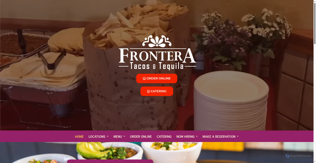 Security scan screenshot of https://fronterarestaurant.com/
