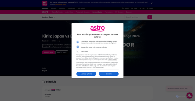 Security scan screenshot of https://content.astro.com.my/details/A10401260-Kirin-Japan-vs-Ecuador-1:10000709:57560839