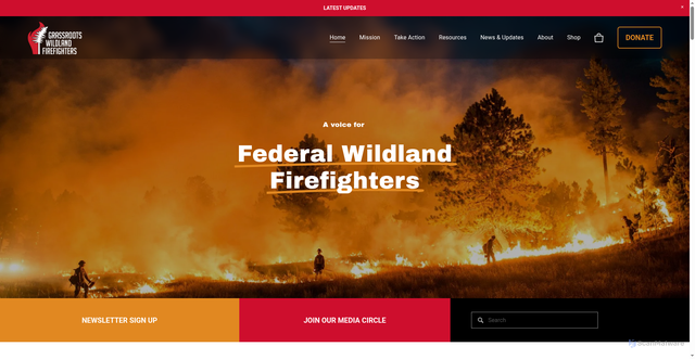 Security scan screenshot of https://www.grassrootswildlandfirefighters.com/