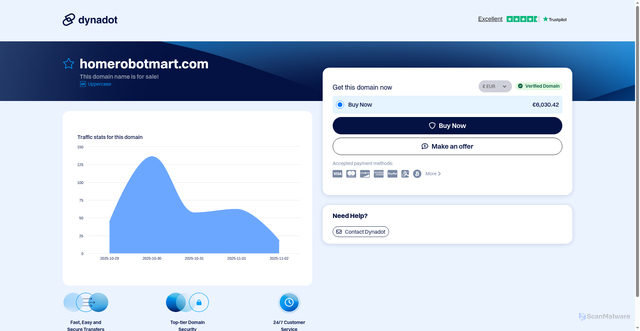 Security scan screenshot of http://homerobotmart.com/
