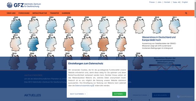 Security scan screenshot of https://gfz.de