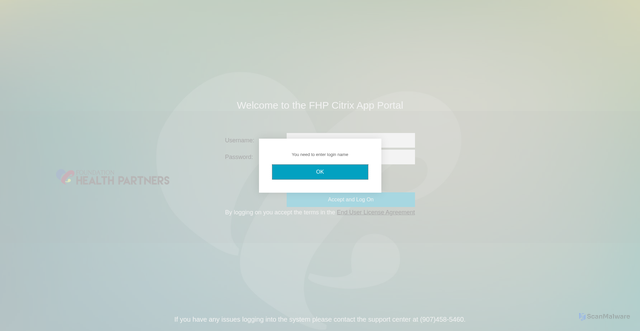 Security scan screenshot of https://citrix.foundationhealth.org