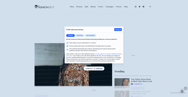 Security scan screenshot of https://www.thefashionspot.com/fashion-news/907478-demi-moore-haircut-keke-palmer-comment-instagram/