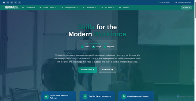 Security scan screenshot of https://www.trainingcred.com