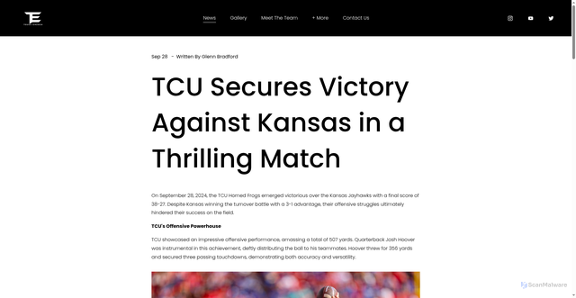 Security scan screenshot of https://www.toughenoughsports.com/articles/tcu-secures-victory-against-kansas-in-a-thrilling-match