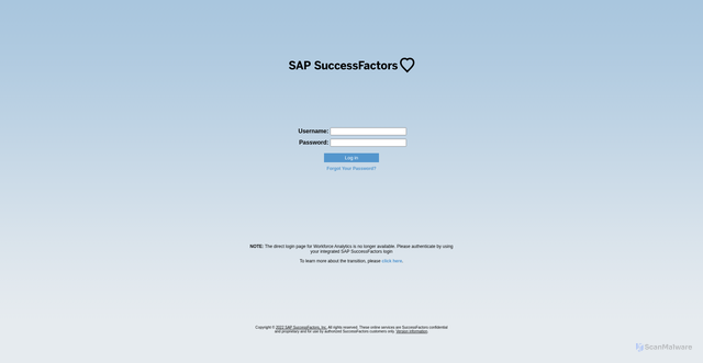 Security scan screenshot of https://analytics41.sapsf.com
