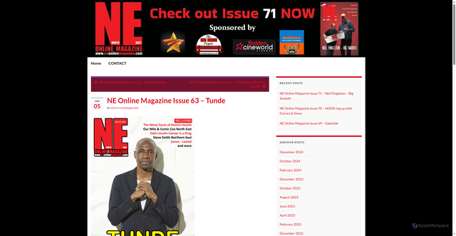 Security scan screenshot of https://neonlinemagazine.com/2023/06/05/ne-online-magazine-issue-63-tunde/