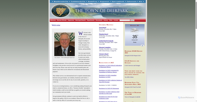 Security scan screenshot of https://townofdeerparkny.gov/