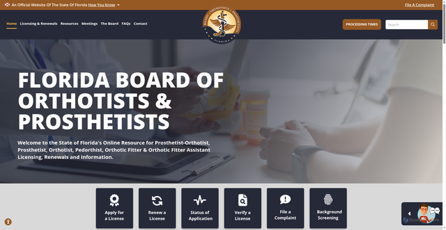 Security scan screenshot of https://floridasorthotistsprosthetists.gov/