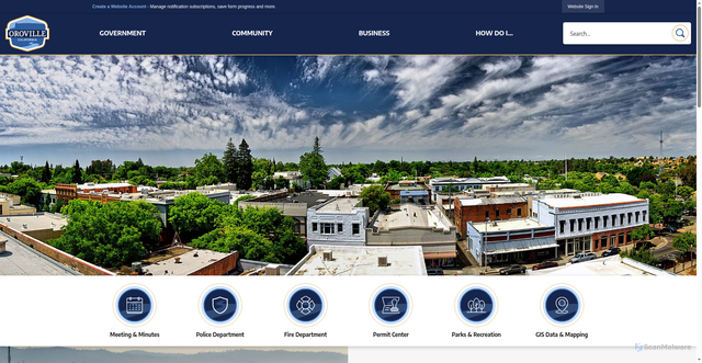 Security scan screenshot of https://www.orovilleca.gov