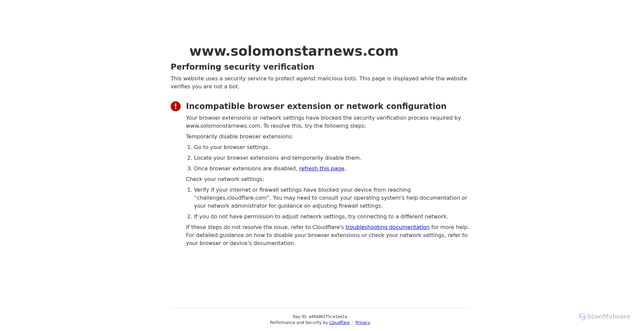 Security scan screenshot of https://www.solomonstarnews.com/honiara-chinese-community-celebrates-mid-autumn-fest/