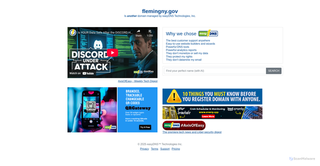 Security scan screenshot of http://flemingny.gov/