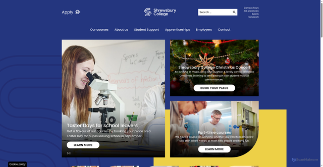 Security scan screenshot of https://www.shrewsbury.ac.uk/