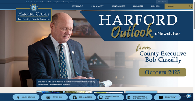Security scan screenshot of https://harfordcountymd.gov/