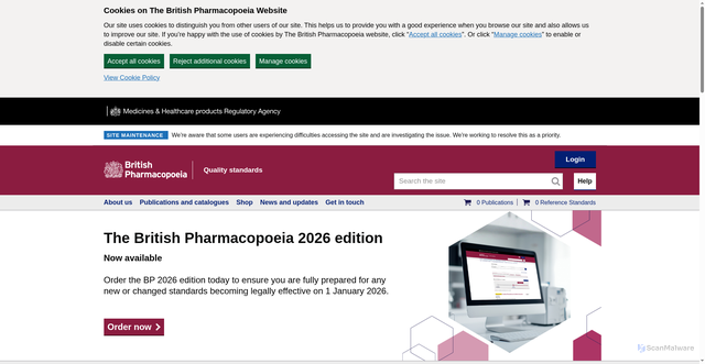Security scan screenshot of https://www.pharmacopoeia.com/
