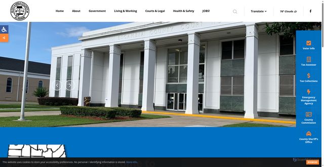 Security scan screenshot of https://www.escambiacountyal.gov/