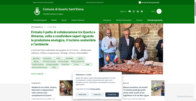 Security scan screenshot of https://www.comune.quartu.ca.it/