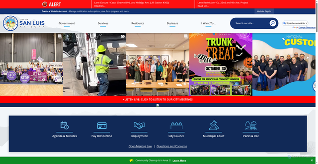 Security scan screenshot of https://www.sanluisaz.gov/