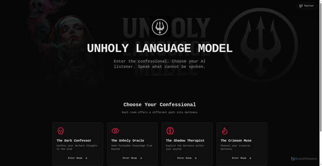 Security scan screenshot of https://unholyllm.xyz/