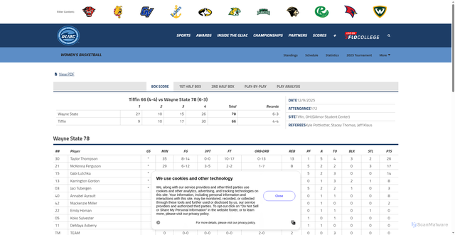 Security scan screenshot of https://gliac.org/boxscore.aspx?id=7ltyipP022aUJKmSgYVs3wXi7up73ghniwD5ElWyd07J7BNseBaMQePf0fY%2F3yUPNnn7zwbSo52LpusnJ3OwQGbuuZbhdqVtBruLIfCLTRbQ5j6lBuVVCc0JTEUt7WEjNdWDDSSVT88oMG0kImiGTa%2B43JFV4krVZ6u%2FHokwtgI%3D&path=wbball
