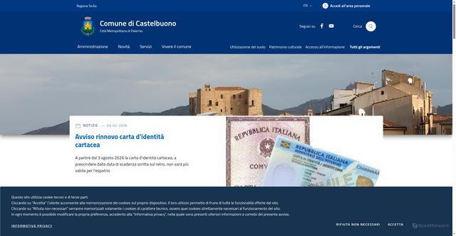 Security scan screenshot of https://www.comune.castelbuono.pa.it