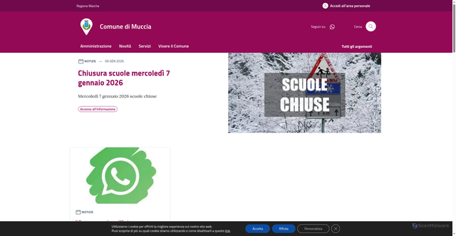 Security scan screenshot of https://www.comune.muccia.mc.it/