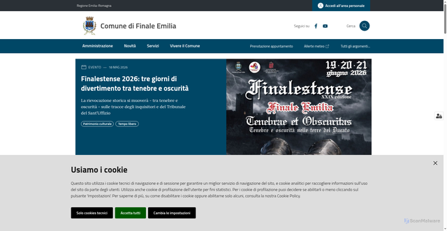 Security scan screenshot of https://www.comunefinale.net