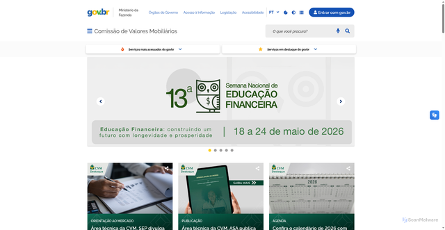 Security scan screenshot of https://cvm.gov.br