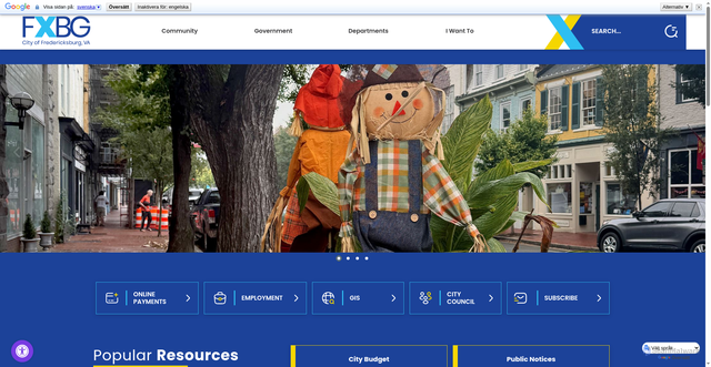 Security scan screenshot of https://www.fredericksburgva.gov/