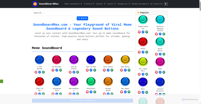 Security scan screenshot of https://soundboardmax.com
