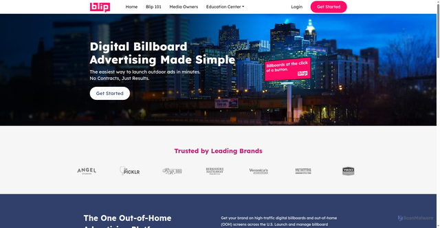 Security scan screenshot of https://blipbillboards.com
