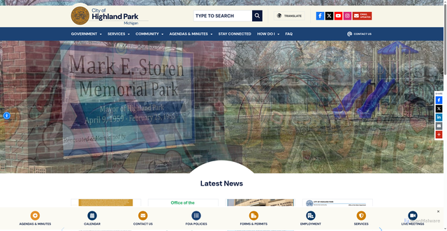 Security scan screenshot of https://highlandparkmi.gov/