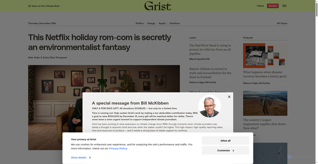 Security scan screenshot of https://grist.org