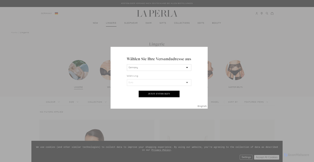 Security scan screenshot of https://us.laperla.com/lingerie/
