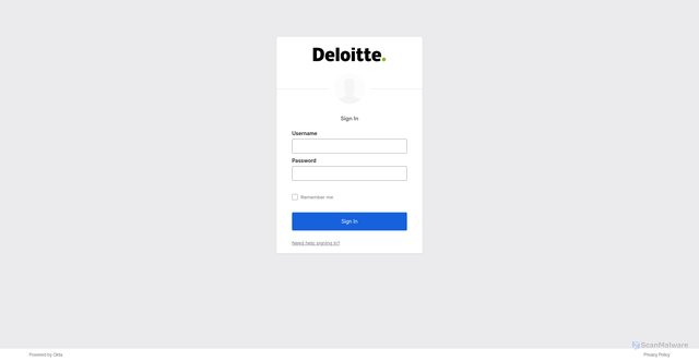 Security scan screenshot of https://deloitteadvisory.okta.com