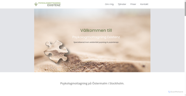 Security scan screenshot of https://psykologmottagningexistenz.se