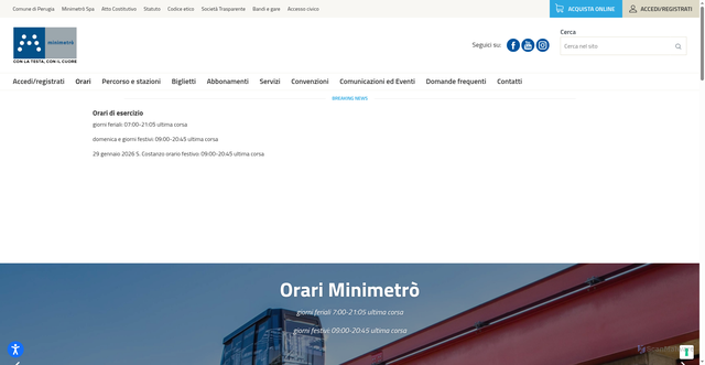 Security scan screenshot of https://www.minimetrospa.it/