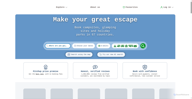 Security scan screenshot of https://pitchup.com