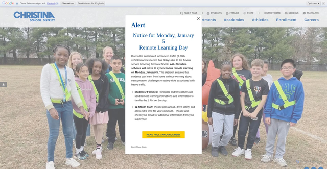 Security scan screenshot of https://www.christinak12.org/