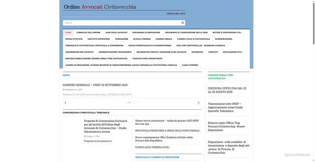Security scan screenshot of https://www.ordineavvocaticivitavecchia.it/