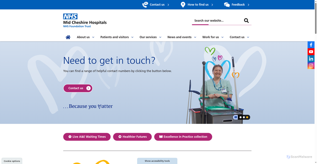 Security scan screenshot of http://www.mcht.nhs.uk
