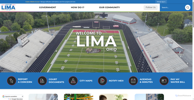 Security scan screenshot of https://limaohio.gov/