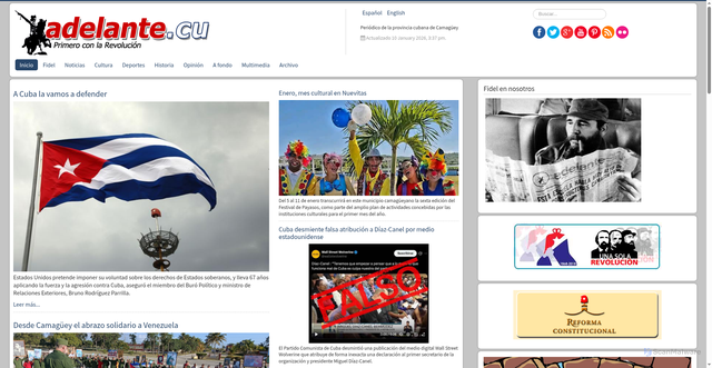 Security scan screenshot of https://www.adelante.cu