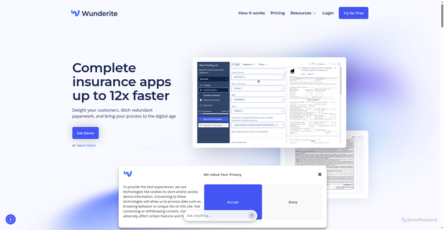 Security scan screenshot of https://wunderite.com